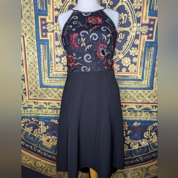 Aidan Mattox Embroidered Flowers High Low Dress - Picture 8 of 9